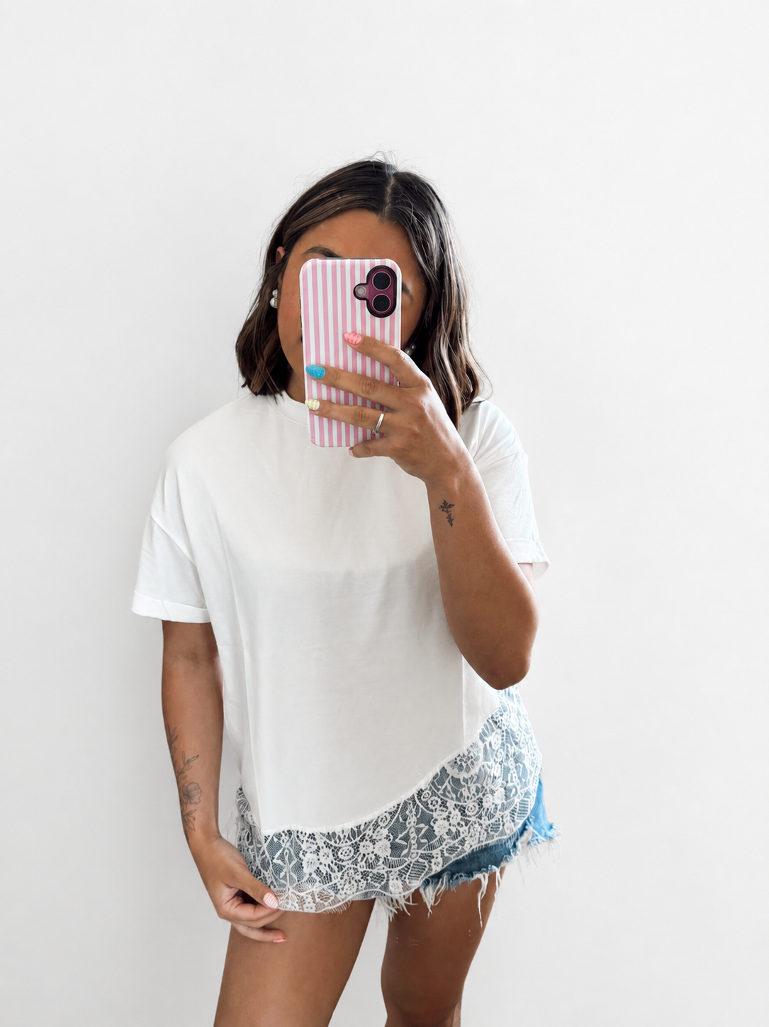 Delicate lace trim top