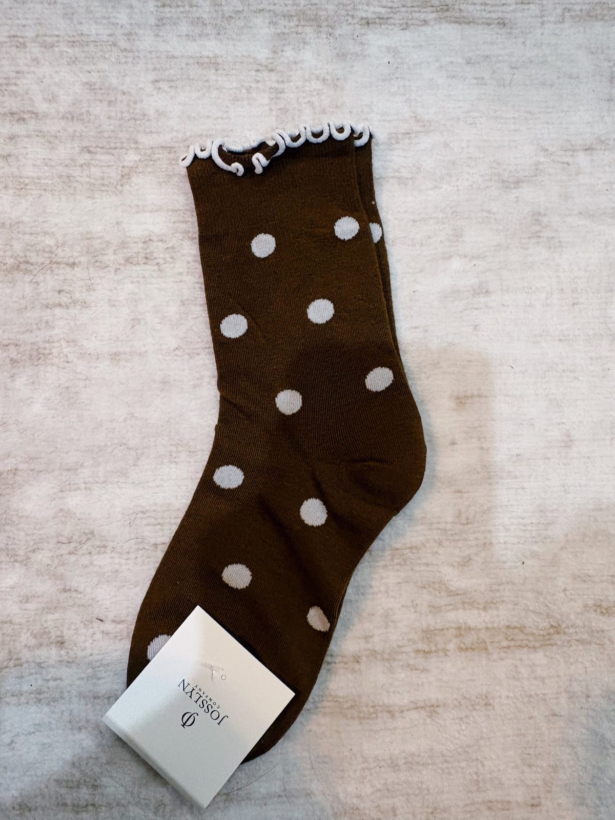 Polka dot ruffle sock