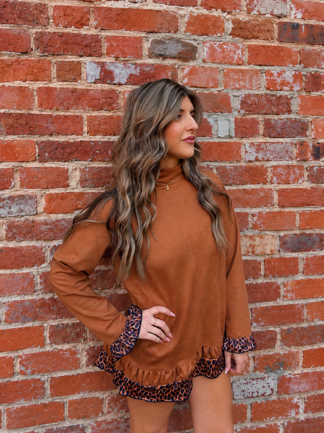 Leopard Mock neck dress