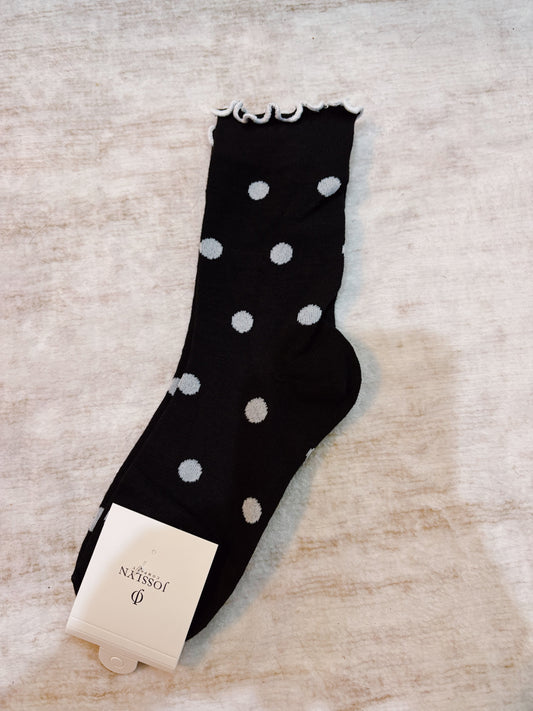 Polka dot ruffle sock