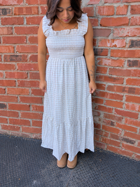 Gingham neutral dress