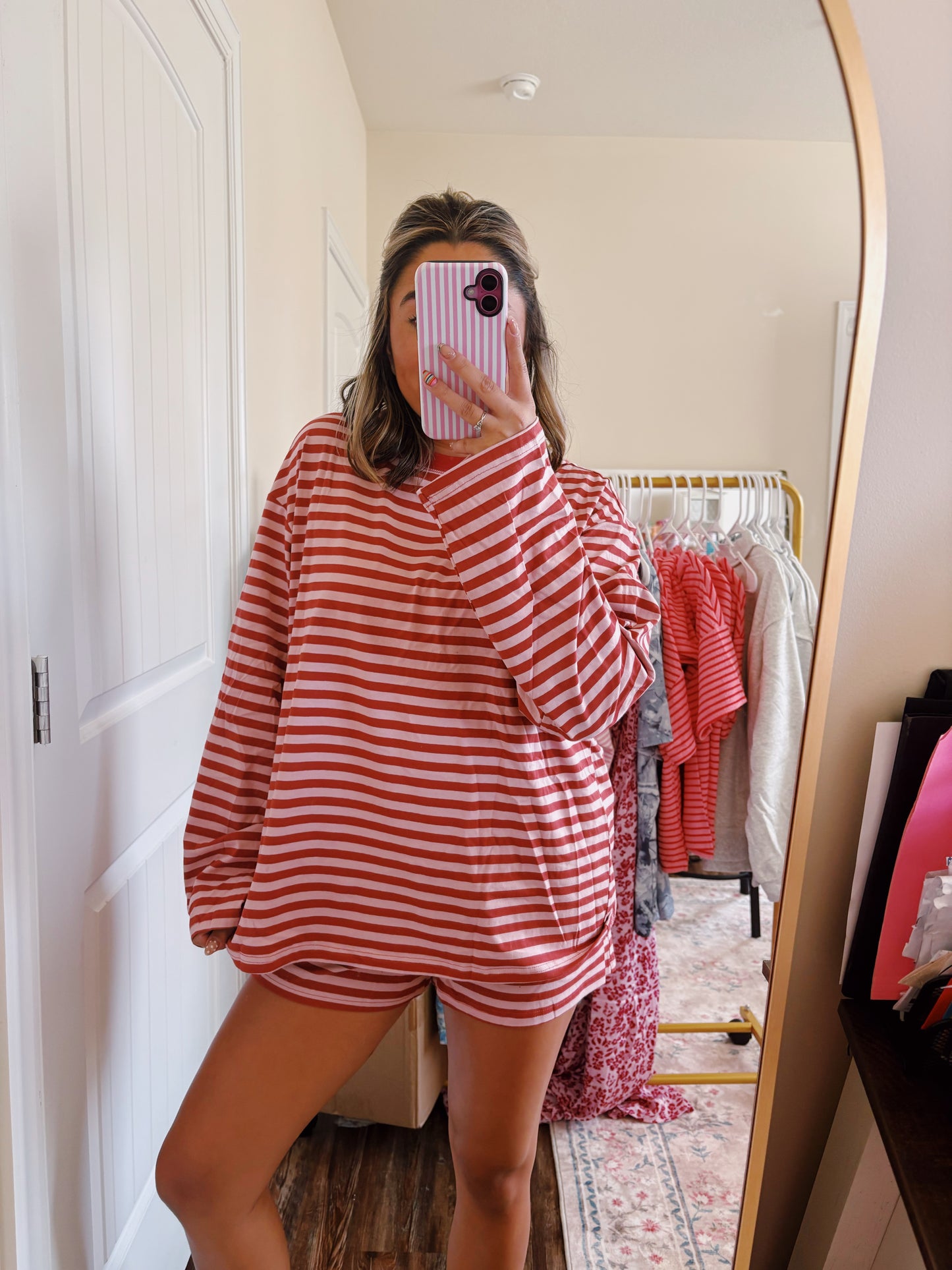 sweetheart striped set