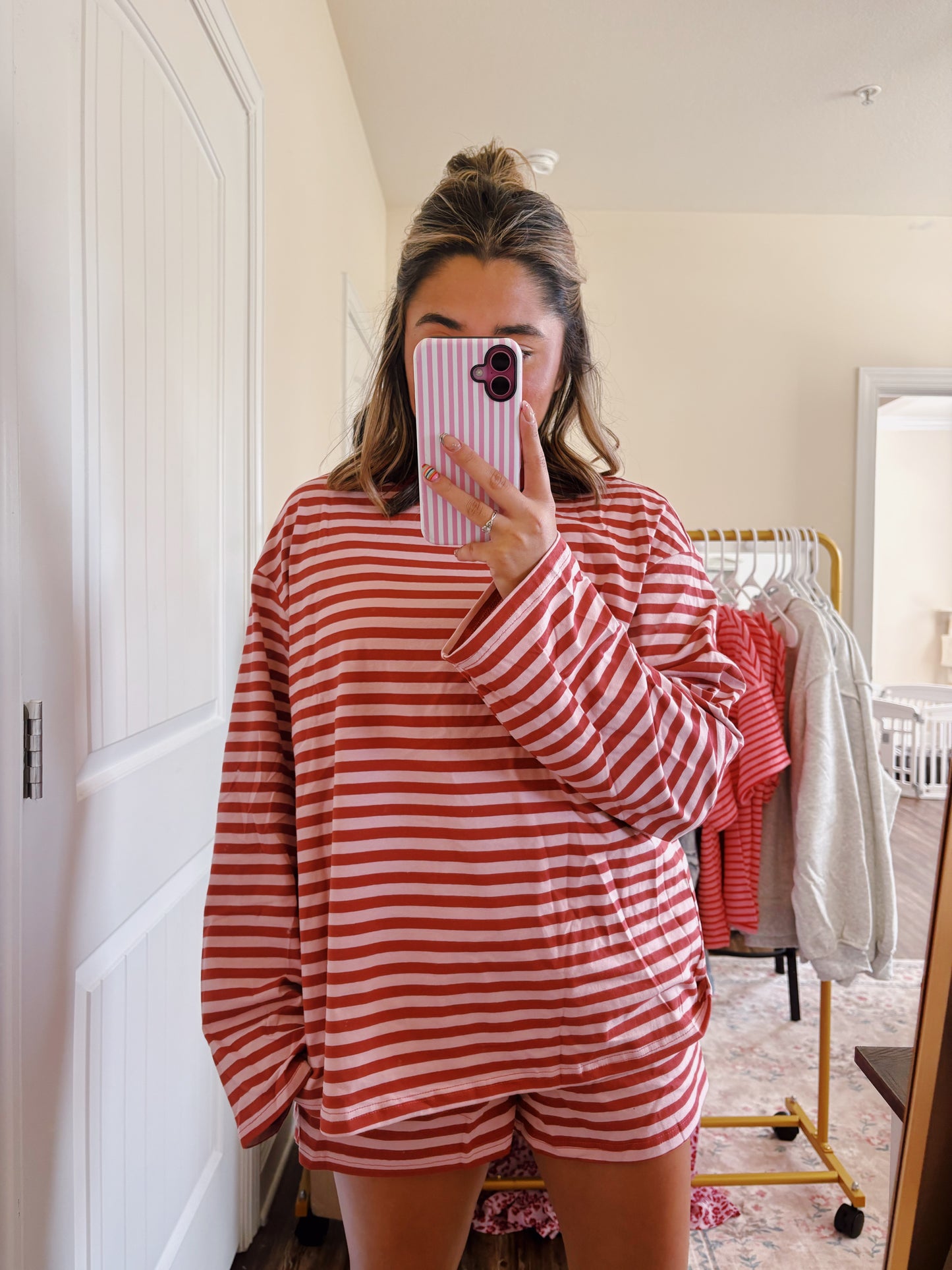 sweetheart striped set
