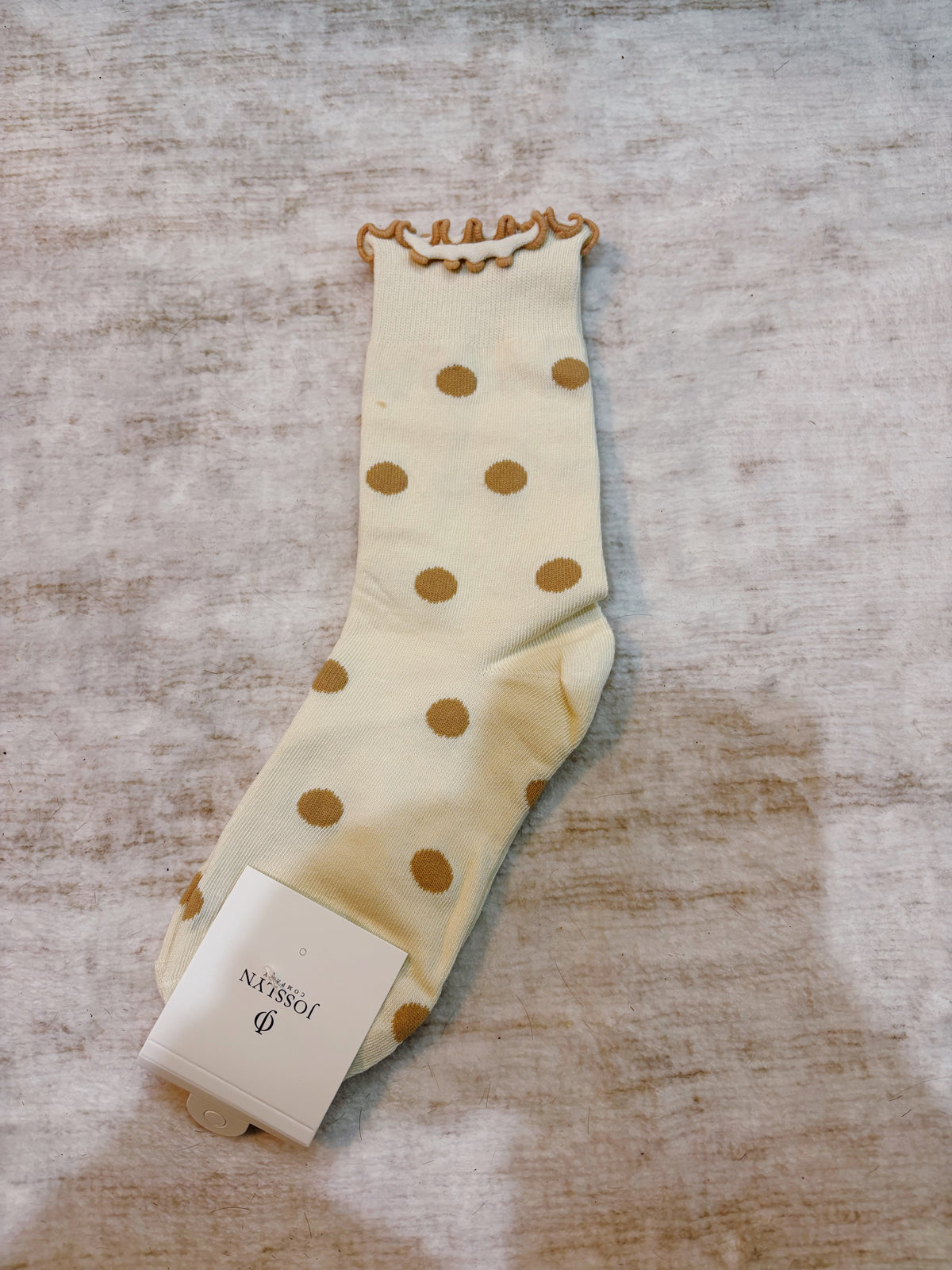 Polka dot ruffle sock