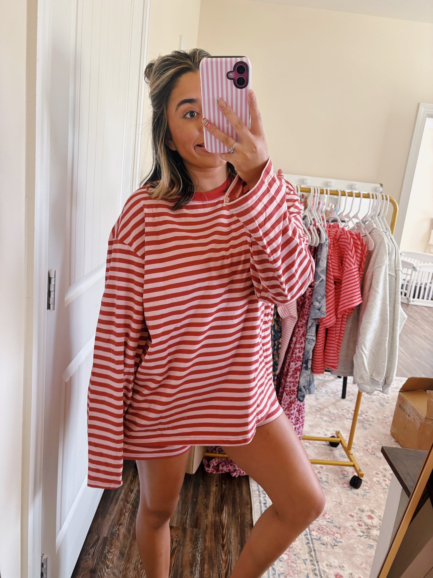 sweetheart striped set