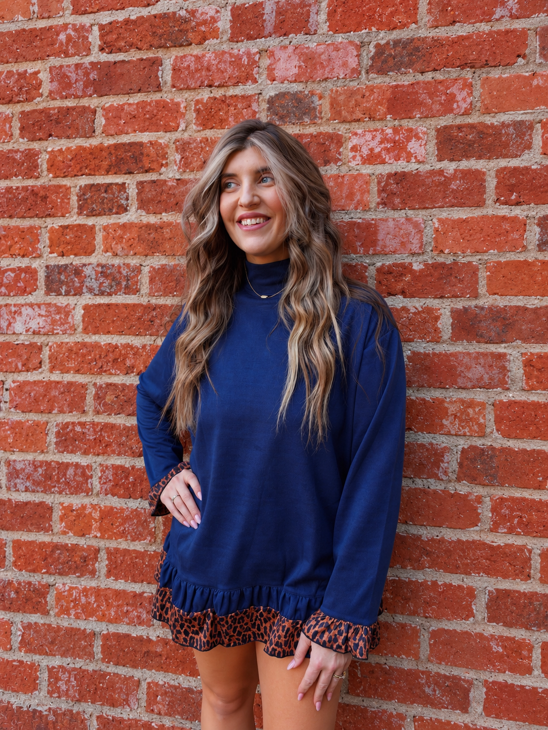 Leopard Mock neck dress