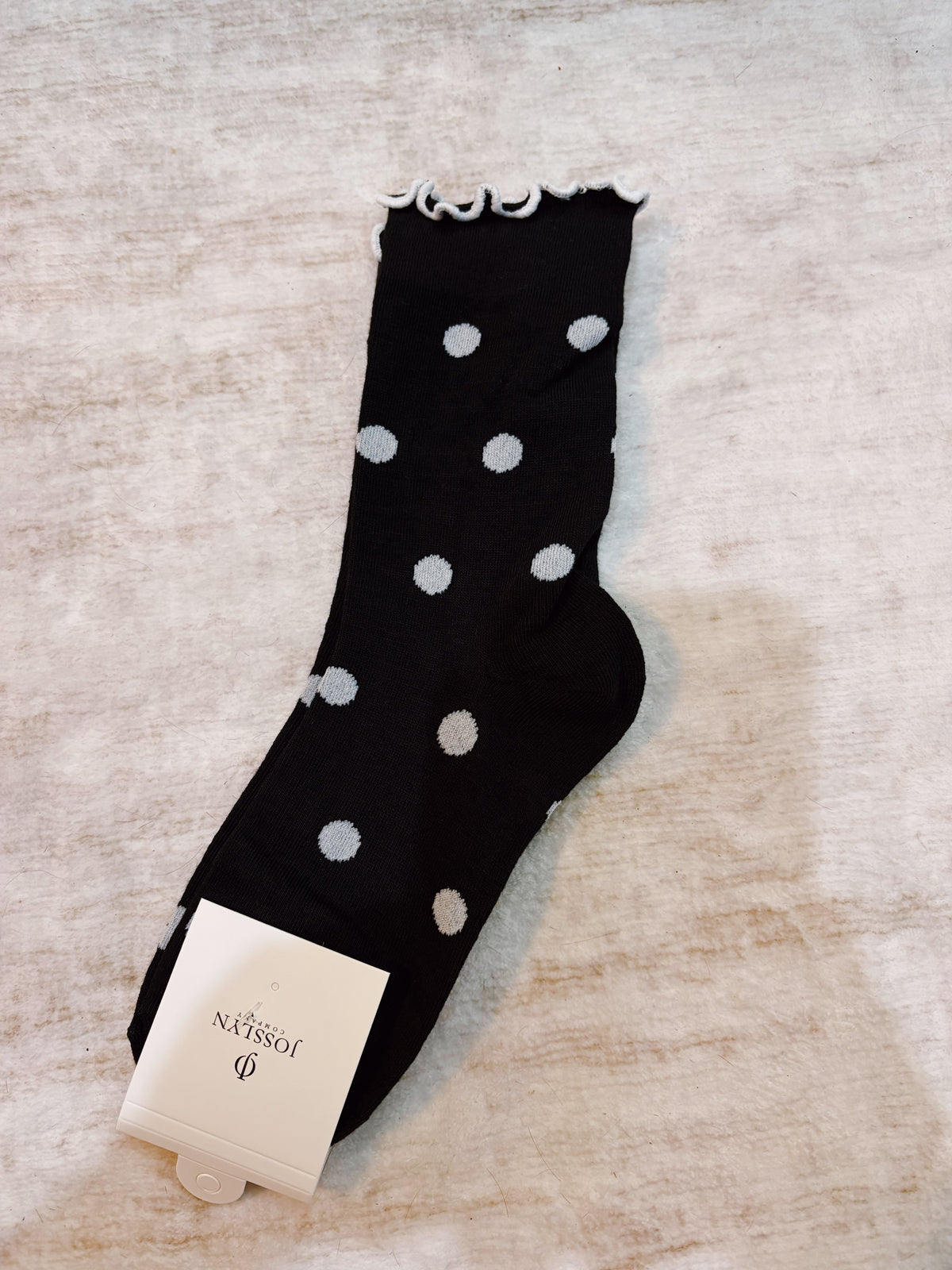 Polka dot ruffle sock