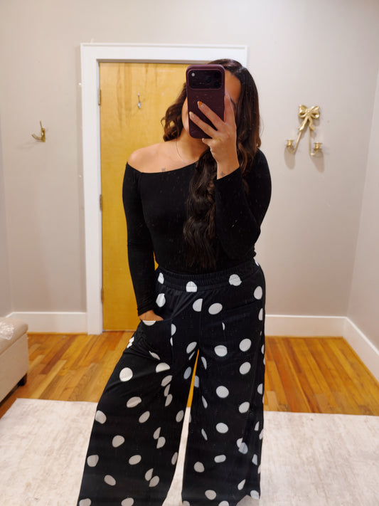 Black and White Polka Dot Pants