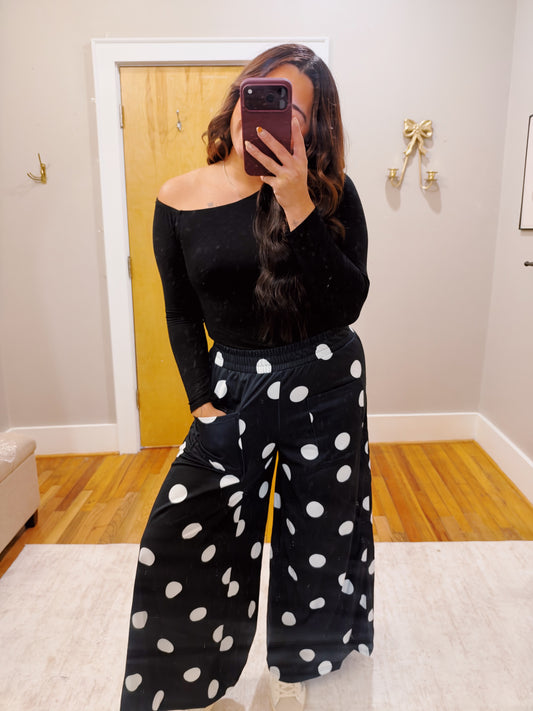 Black and White Polka Dot Pants